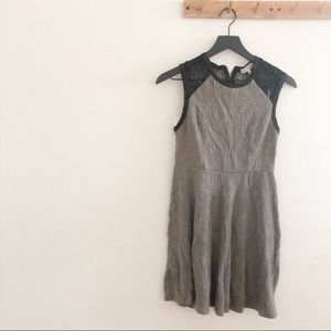 Monteau Gray And Black Lace Sweater Skater Dress